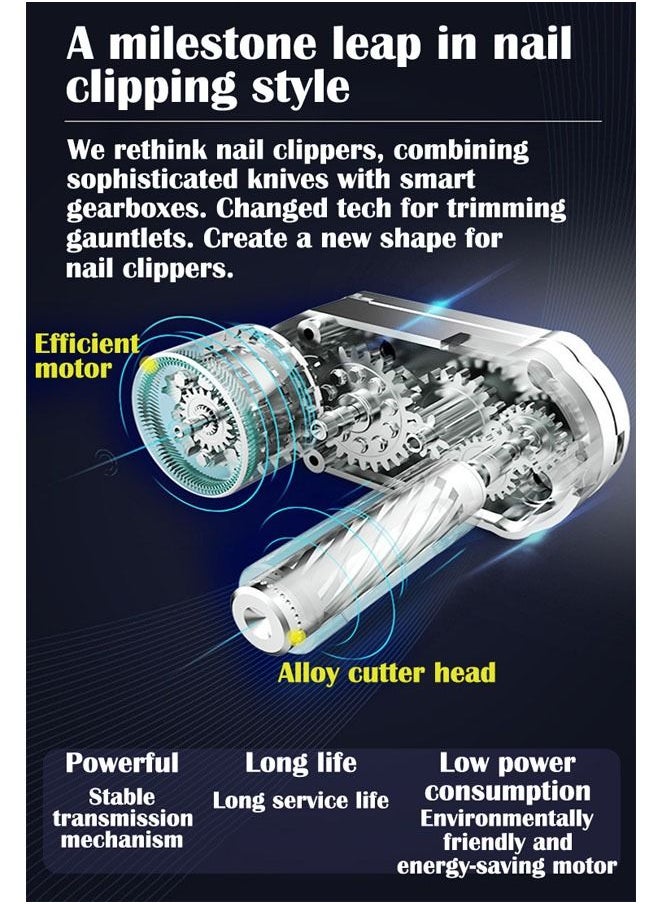 ZCM-HAPPY Electric Nail File Trimmer with Vibration Motor and Various Grinding Heads for Newborn Baby Nail Clipping and Grooming Quiet Baby Nail Clippers  - Image 3