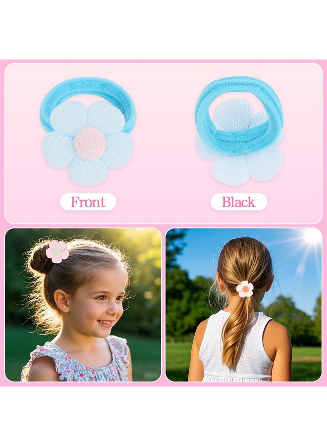 ACO-UINT Toddler Hair Ties 34 Pack Soft Hair Bands for Little Girls Elastics Baby Hair Ties No Damage Cute Candy Colorful Pony Tails Holders with Flower and Bows Hair Accessories for Girls - Image 3