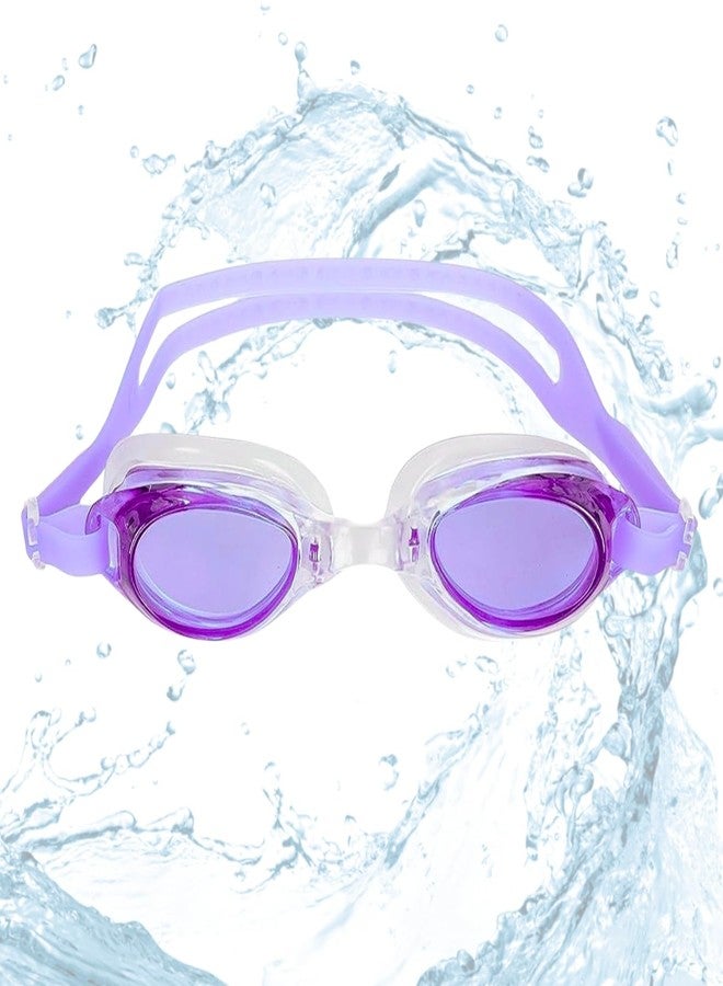 KARBD نظارات سباحة للأطفال من كاربد، مزودة بحماية من الأشعة فوق البنفسجية ومقاومة للضباب - للأطفال، لون بنفسجي - Image 1