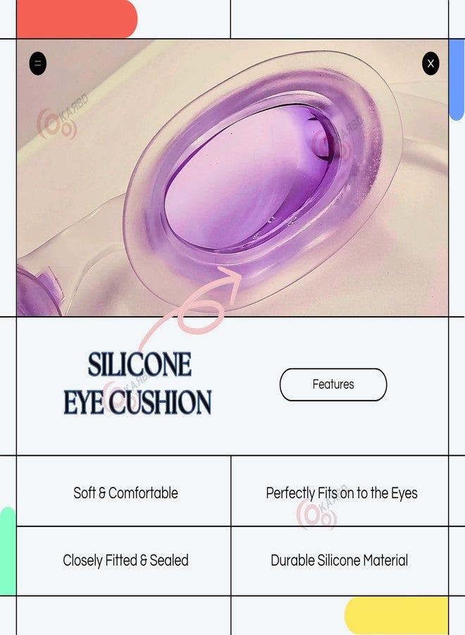 KARBD نظارات سباحة للأطفال من كاربد، مزودة بحماية من الأشعة فوق البنفسجية ومقاومة للضباب - للأطفال، لون بنفسجي - Image 4