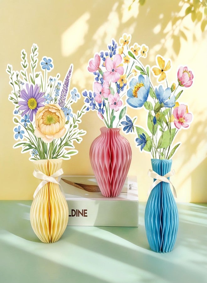 UNIIDECO 12PCS Wildflower Honeycomb Centerpiece Table Decorations Flower Centerpieces for Tables Wildflower Party Decorations for Birthday Baby Shower Wedding Spring Mothers Day Graduation Garden Party - Image 3