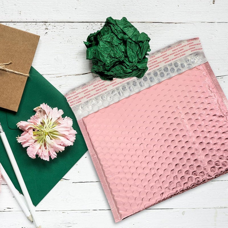 25pcs Rose Color Bubble Padded Envelope Bags 25x20cm Self-seal Shipping Packaging Envelopes for Mailing and Business Use - Image 5