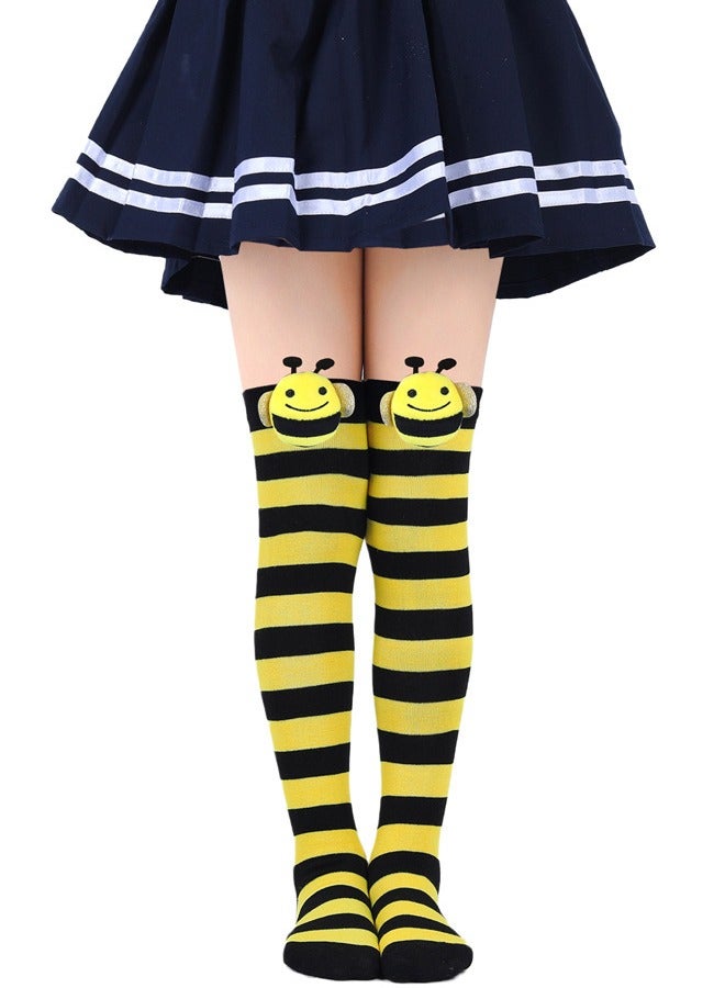 Girls 5 Piece Bee Costume with Wings, Headband, Socks,Skirt and Wand Skirt Costume - Image 3