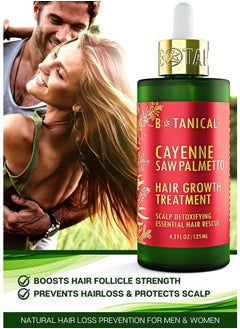 Botanical Hair Growth Lab - Hair Loss Treatment - Cayenne Saw Palmetto - Scalp Detox Hair Thinning Prevention - 4.2 Fl Oz (Pack of 1)