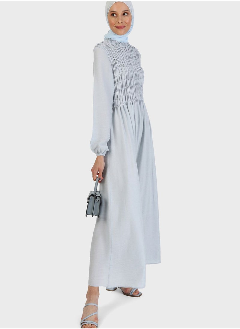 Refka by modanisa - Ruched Tiered Balloon Sleeve Dress - Image 1