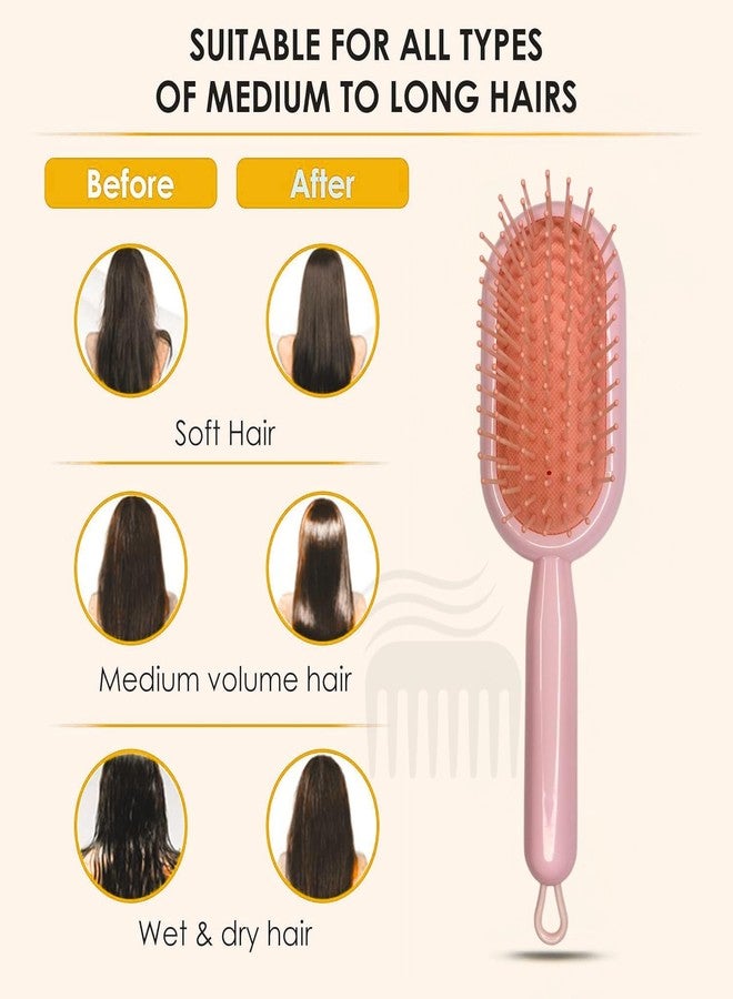 COMBELLE Detangling Hair Brush for Kids & Adults | Scalp Massaging, Pain-Free Smooth Brushing, Wet & Dry Use | Best Hair Brush for Long, Curly, and Frizzy Hair | Gentle & Lightweight Hair Comb for Tangles - Image 4