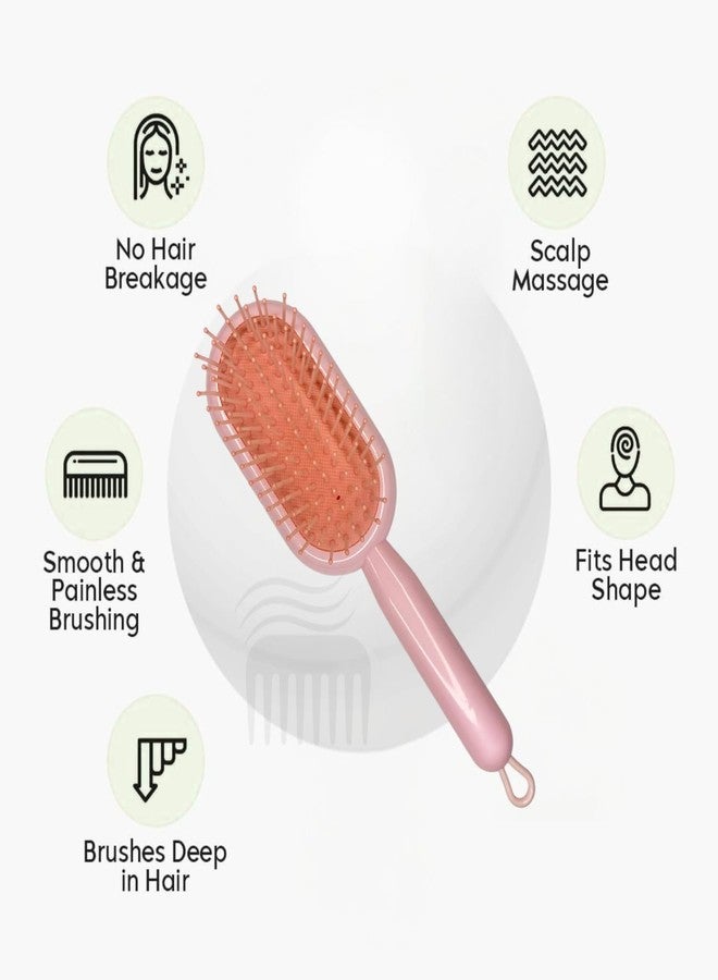 COMBELLE Detangling Hair Brush for Kids & Adults | Scalp Massaging, Pain-Free Smooth Brushing, Wet & Dry Use | Best Hair Brush for Long, Curly, and Frizzy Hair | Gentle & Lightweight Hair Comb for Tangles - Image 3