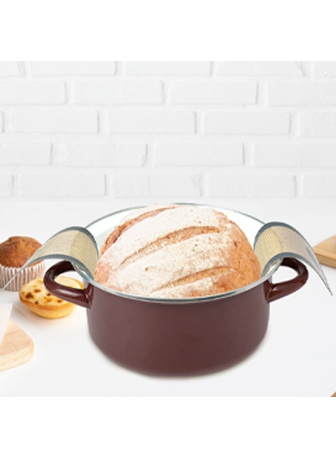 Silicone Bread Sling Oval and Round, Non-Stick & Easy Clean Reusable Oval and Round Silicone Bread Baking Mat with Long Handles - Image 5