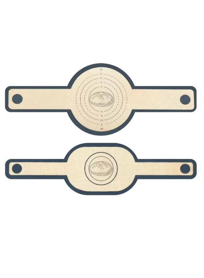 Silicone Bread Sling Oval and Round, Non-Stick & Easy Clean Reusable Oval and Round Silicone Bread Baking Mat with Long Handles - Image 2