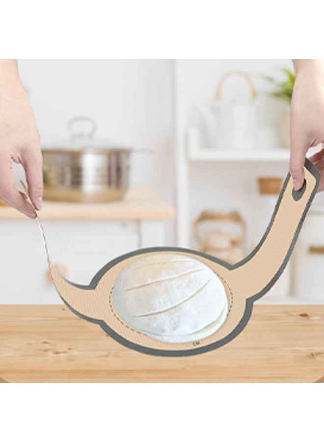 Silicone Bread Sling Oval and Round, Non-Stick & Easy Clean Reusable Oval and Round Silicone Bread Baking Mat with Long Handles - Image 4