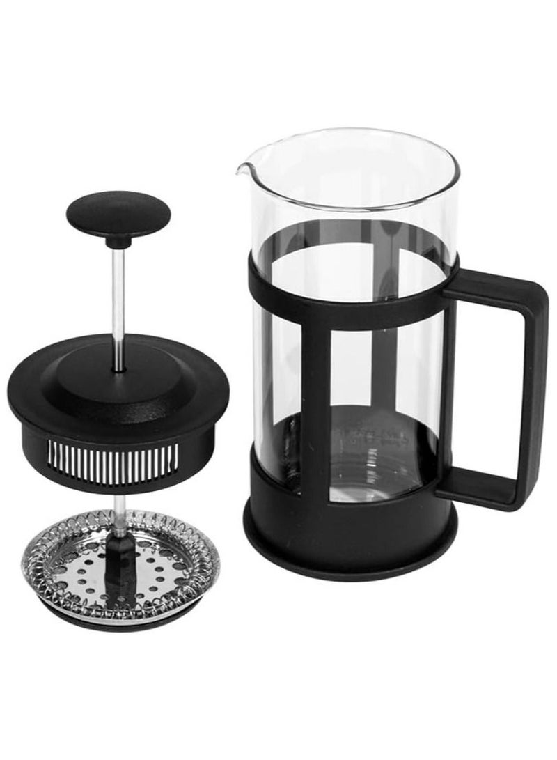 DubaiGallery French Press Coffee and Tea Maker, Borosilicate Glass Coffee Press, Stainless Steel Filter, Durable and Heat Resistant, Black - Image 2