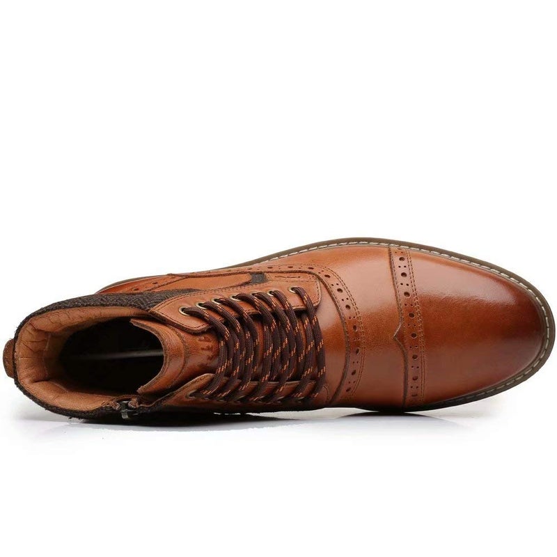 Arkbird Mens Chelsea Boots, Stylish and Comfort Leather Chukka Ankle Boots with Zipper (Brown 11.5) - Image 4