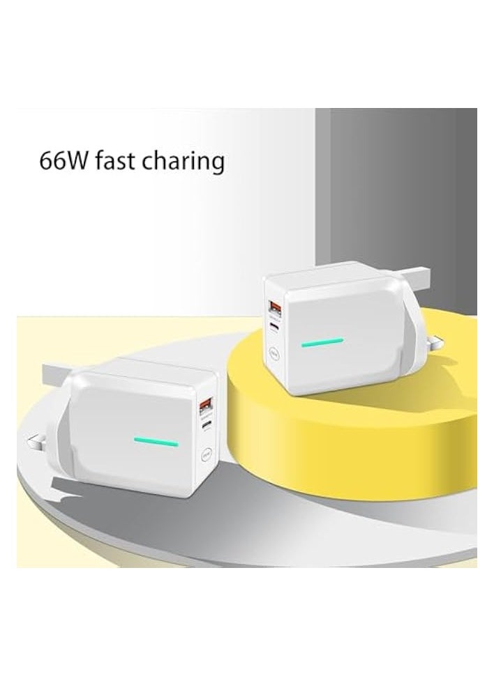 Zhiyun 66W Fast Charger with 2-Ports,USB Fast Charger Plug Port & PD25W Intelligent Quick Charge,With 1M USB C Fast Charger Cable, UK Charge Wall Charging for all mobile  - Image 4
