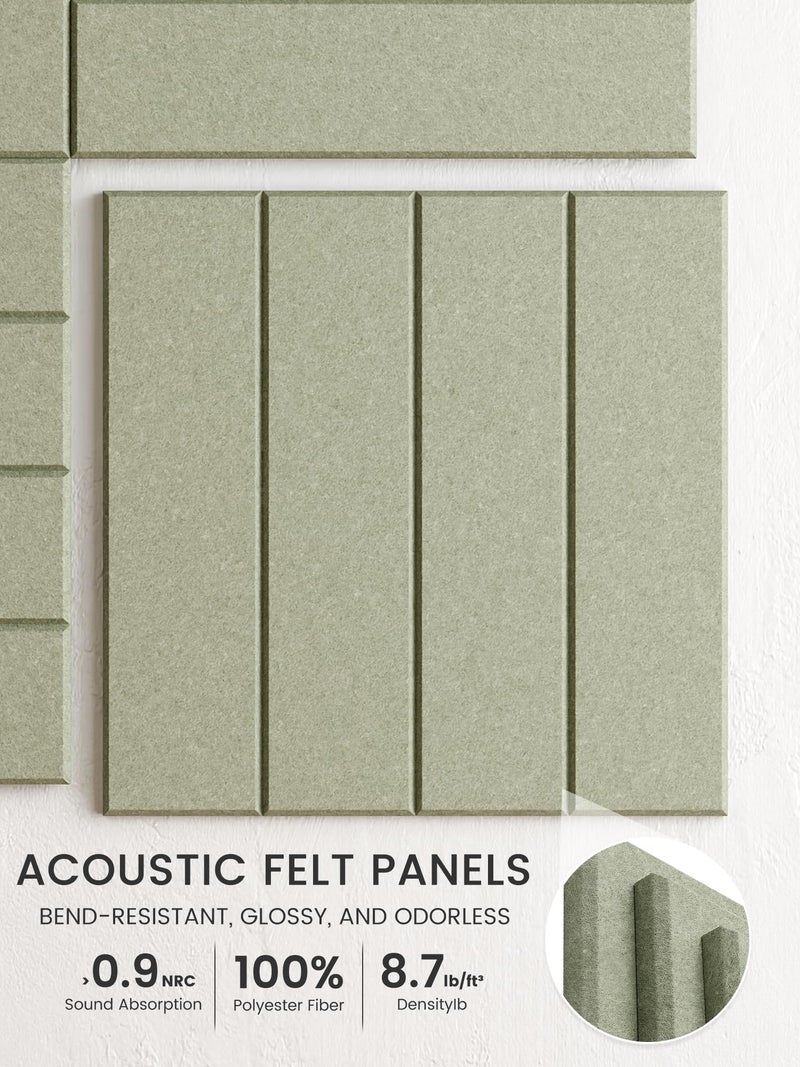 Bumusty Large Cork Board Alternative-48 x 36" Felt Bulletin Board Tiles, with 30 Pushpins, 70 Adhesive Tabs, 12-Pack Slat Wall Paneling, Cork Boards for Office Push Pin Board Felt Board-Sage - Image 3