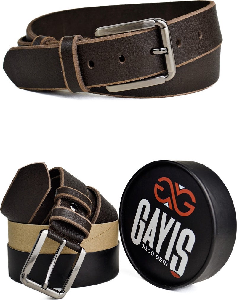 Gayış Gayish Special Boxed | Premium %1oo Leather | Men's Jeans-Fabric Trouser Belt | Soft Leather Belt  - Image 3