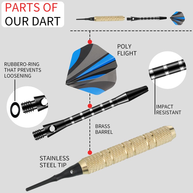 Skylety 30 Pcs Dart Shafts for Steel Tip Medium 2BA Thread Aluminium Alloy Dart Stems 50 mm 53 mm with Rubber Rings Replacement Harrows Dart Accessories and Flights(Classic Style,Multi Colors) - Image 5