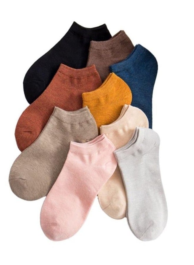 TENDSY Women's/Girls' Ankle Length Socks, Loafer Socks, No Show Socks, Breathable Cotton Socks, Low Cut Socks for Sneakers & Casual Shoes (Pack of 5) - Image 1