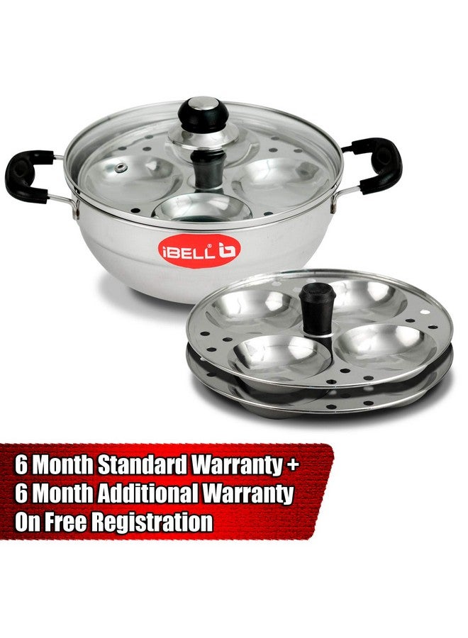 iBELL إيبيل قدر متعدد الاستخدامات من الفولاذ المقاوم للصدأ سعة 3 لترات مع صحنين إيدلي (10 إيدلي) وغطاء زجاجي - Image 2