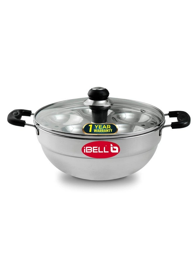 iBELL إيبيل قدر متعدد الاستخدامات من الفولاذ المقاوم للصدأ سعة 3 لترات مع صحنين إيدلي (10 إيدلي) وغطاء زجاجي - Image 1