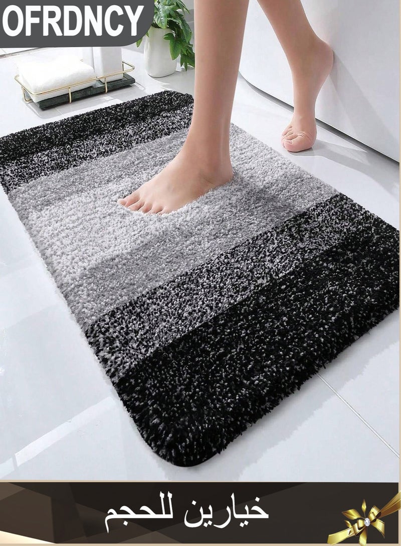 Ofrdncy Luxury Bathroom Rug Mat, Multiple sizes, Extra Soft and Absorbent Microfiber Bath Rugs, Non-Slip Plush  Bath Carpet, Machine Wash Dry(Black) - Image 1