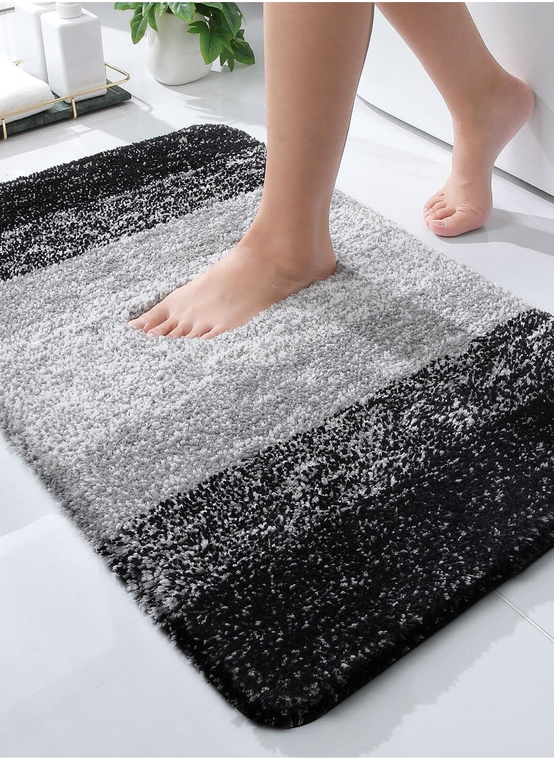 Ofrdncy Luxury Bathroom Rug Mat, Multiple sizes, Extra Soft and Absorbent Microfiber Bath Rugs, Non-Slip Plush  Bath Carpet, Machine Wash Dry(Black)  - Image 1
