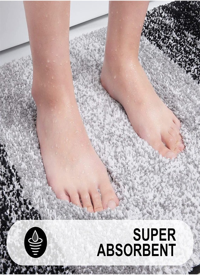 Ofrdncy Luxury Bathroom Rug Mat, Multiple sizes, Extra Soft and Absorbent Microfiber Bath Rugs, Non-Slip Plush  Bath Carpet, Machine Wash Dry(Black)  - Image 4