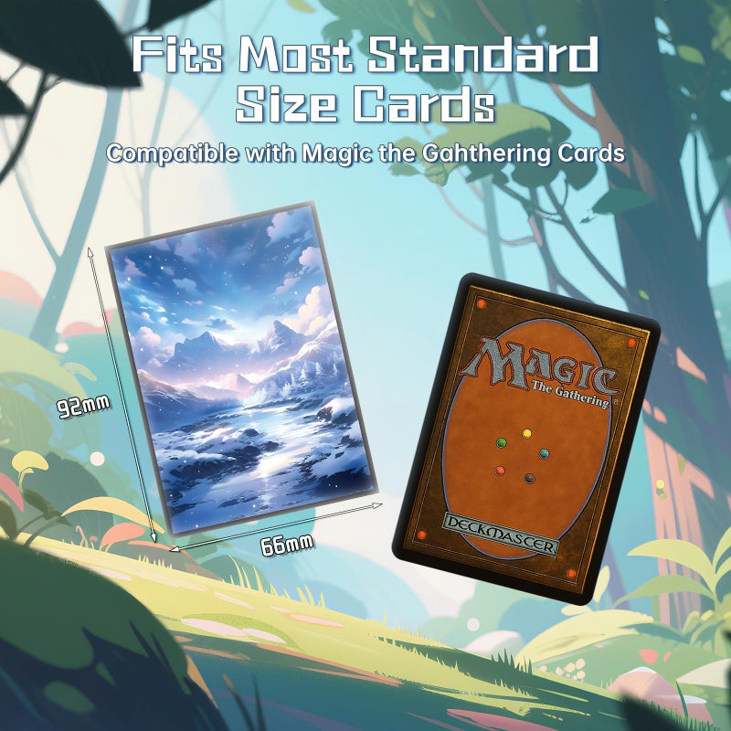 Kiiransr MTG Card Sleeves - Tundra(White Blue) - Fantasy Dual Lands Series - Ultra Clear Front & Matte Finish Back, 100 Count Standard Size TCG Art Sleeves for Magic The Gathering - Image 4