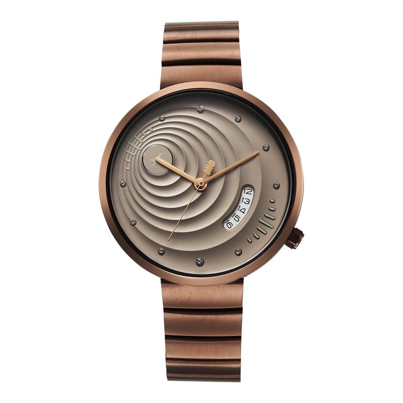 Fastrack Groove Quartz Analog Beige Dial Stainless Steel Strap Watch for Women - Image 4