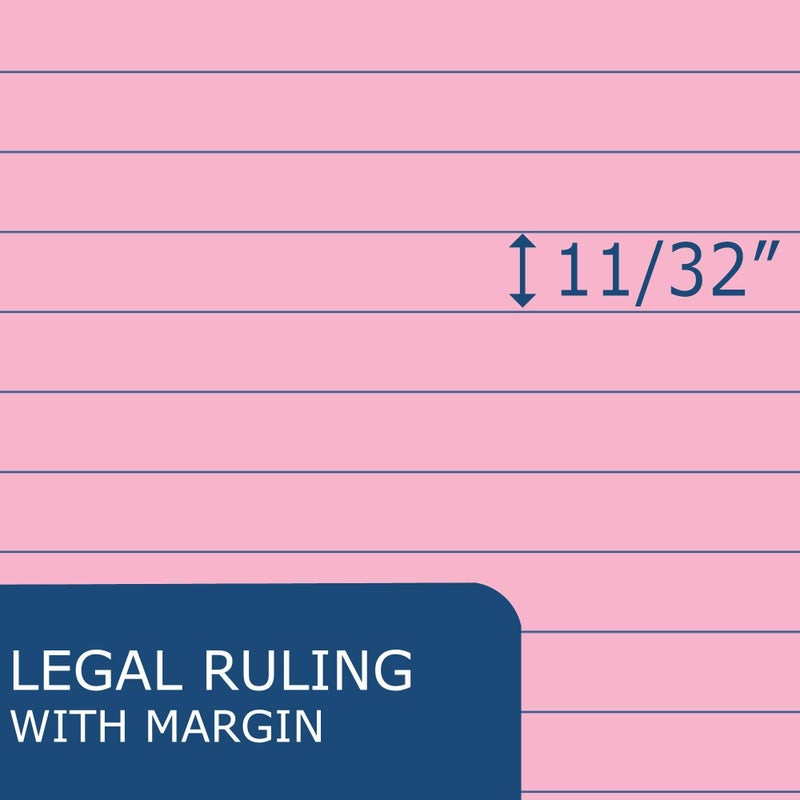 ROARING SPRING Enviroshades Recycled Colored Legal Pads, Pink, 12 Pack, 8.5" x 11", Legal Ruled, 50 Sheets Per Pad, 15 lb Perforated Paper, Made in USA - Image 3