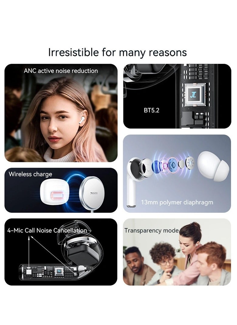 Yesido - Yesido TWS24 ANC+ENC Dual Noise Reduction Smart TWS Wireless Bluetooth Earphone - Image 1