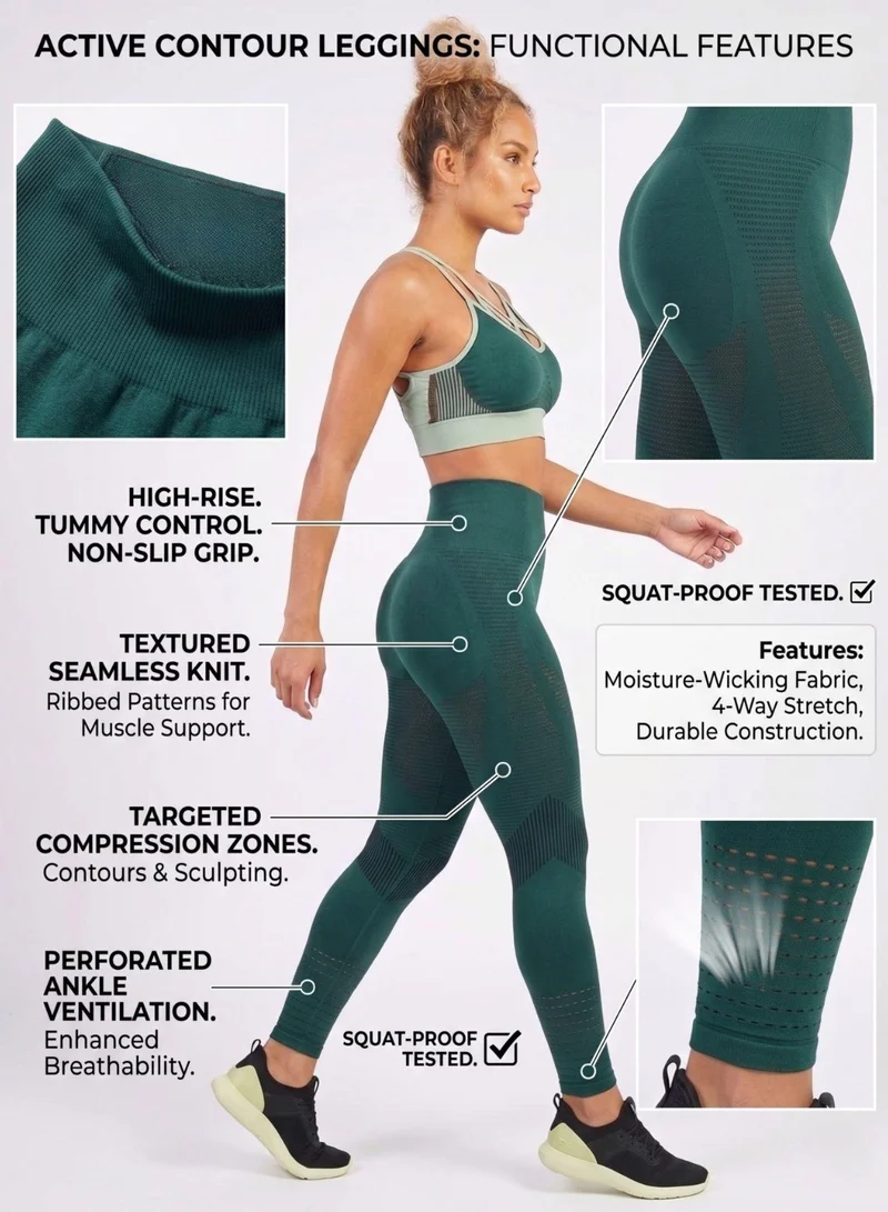 Thugfit emerald green SpinFit High Waist Hollow Leggings - Green for Women | Best Price UAE