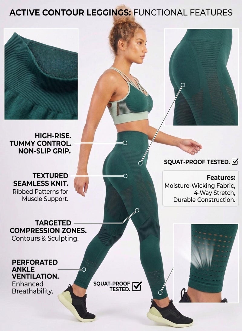 THUGFIT SpinFit High Waist Hollow Leggings - Green - Image 4