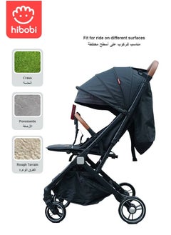 hibobi Lightweight Travel Stroller for Baby & Toddlers - Easy Fold & Compact Stroller with Canopy, Storage Basket, Multi-Position Recline & Convenient Two-Hand Fold - Airplane Stroller for Infants & Newborn  - Image 3
