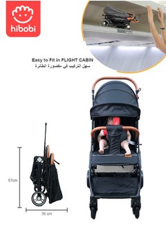 hibobi Lightweight Travel Stroller for Baby & Toddlers - Easy Fold & Compact Stroller with Canopy, Storage Basket, Multi-Position Recline & Convenient Two-Hand Fold - Airplane Stroller for Infants & Newborn  - Image 4