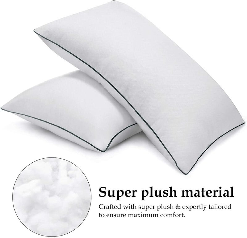 Habitat Rectangular 20x30 Inches Pillow Set of 2 Bed Lining Pillows for Sleeping 2 Pack Queen Size Microfiber Pillow with Soft Premium Plush Fiber Fill SkinFriendly White - Image 2