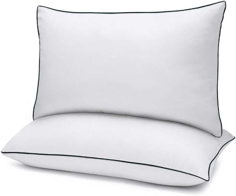 Habitat Rectangular 20x30 Inches Pillow Set of 2 Bed Lining Pillows for Sleeping 2 Pack Queen Size Microfiber Pillow with Soft Premium Plush Fiber Fill SkinFriendly White - Image 1