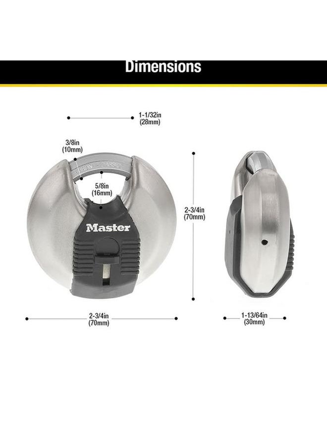 Master Lock Magnum Discus Padlock Silver and Black  - Image 3