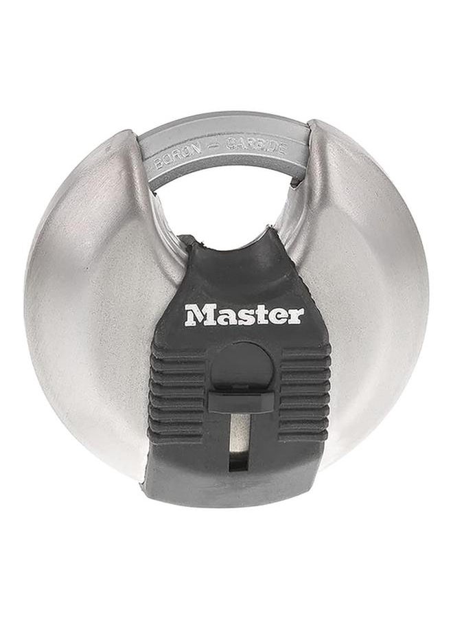 Master Lock Magnum Discus Padlock Silver and Black  - Image 1