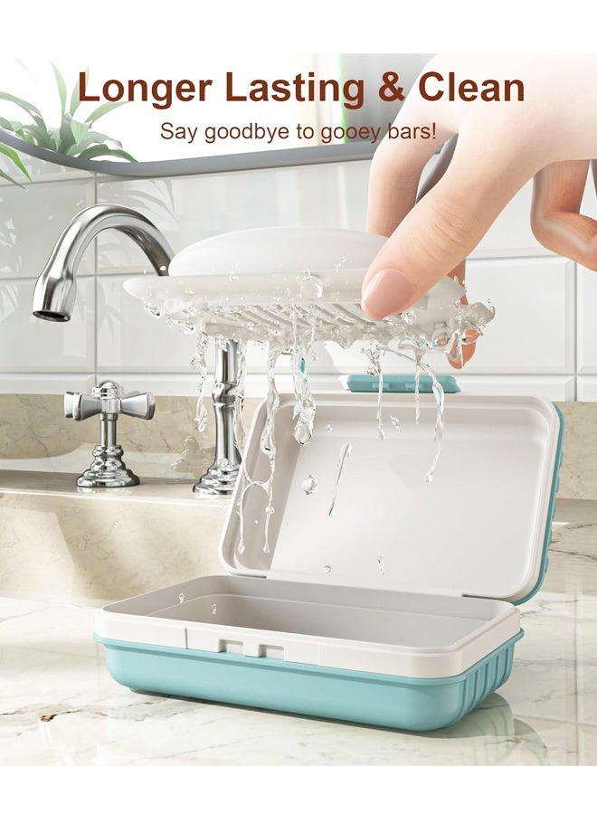 Portable Leakproof Soap Case With Lid Blue For Travel Gym - Image 4