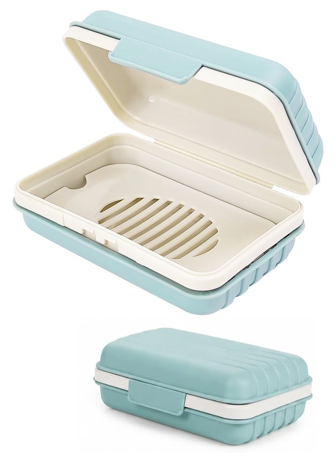 Portable Leakproof Soap Case With Lid Blue For Travel Gym - Image 1