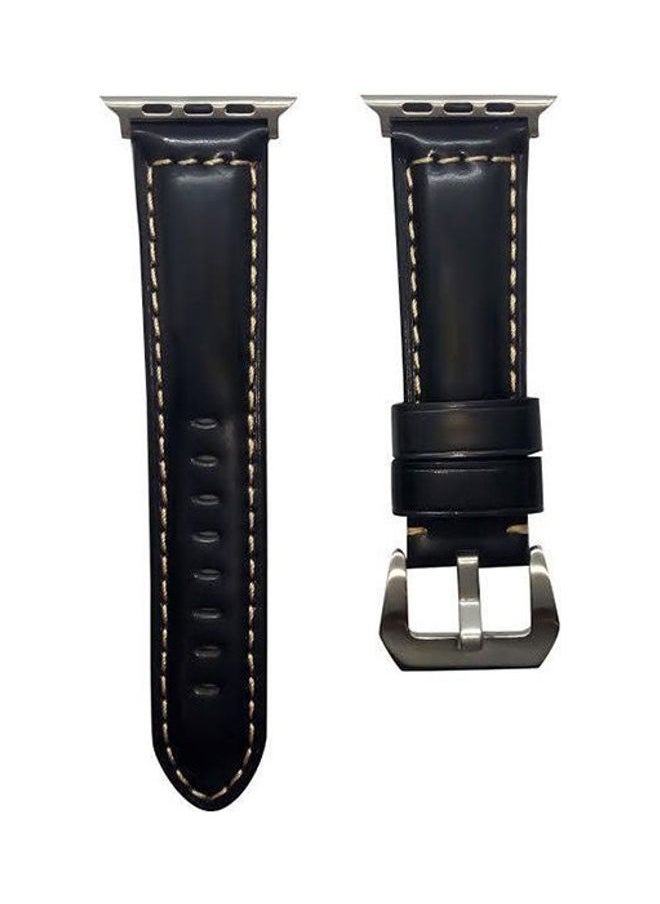 NIBEMINENT - Genuine Leather Series Watch Band For Apple Watch Black - Image 1