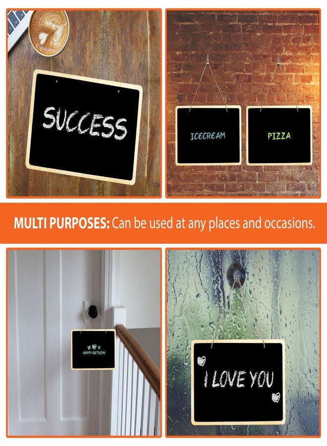 IFAMIO Framed Chalkboard Hanging Signs Erasable Wood Rectangle Small Vintage Rustic Blackboard Message Memo Display for Wedding, Bar, Restaurant, Kitchen Pantry & Wall Decor, 2 Pack - Image 3