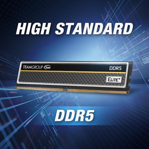 TEAMGROUP Elite Plus DDR5 16GB 6000MHz PC5-48000 CL48 Unbuffered Non-ECC 1.1V UDIMM 288 Pin Desktop Memory Module Ram (Black) - TPBD516G6000HC4801 - Image 2