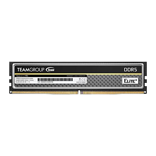 TEAMGROUP Elite Plus DDR5 16GB 6000MHz PC5-48000 CL48 Unbuffered Non-ECC 1.1V UDIMM 288 Pin Desktop Memory Module Ram (Black) - TPBD516G6000HC4801 - Image 1