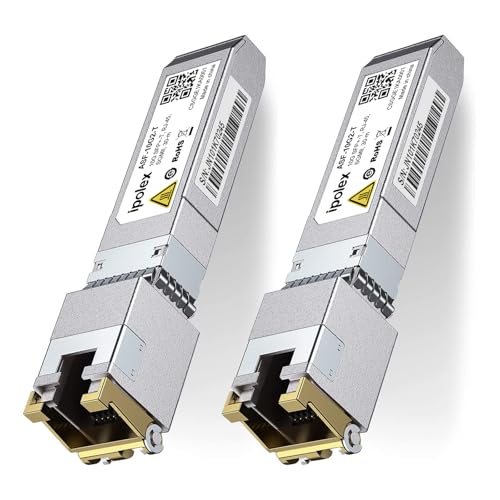 ipolex SFP+ to RJ45 10Gb Module, Support 1G/2.5G/5G/10GBase-T RJ45 SFP+ Module, Compatible for Cisco SFP-10G-T, Ubiquiti UACC-CM-RJ45-MG, Mikrotik, Netgear, TP-Link, and More, up to 30 Meters, 2 Pack - Image 1