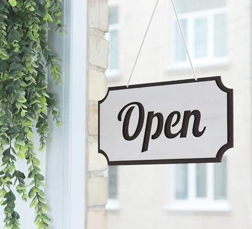 Toros.Store Double-Sided Wooden Open Sign for Business - 12 х 6 Inches Open Closed Sign for Window or Door, Vintage Style Wood Panel, Decorative - Image 5