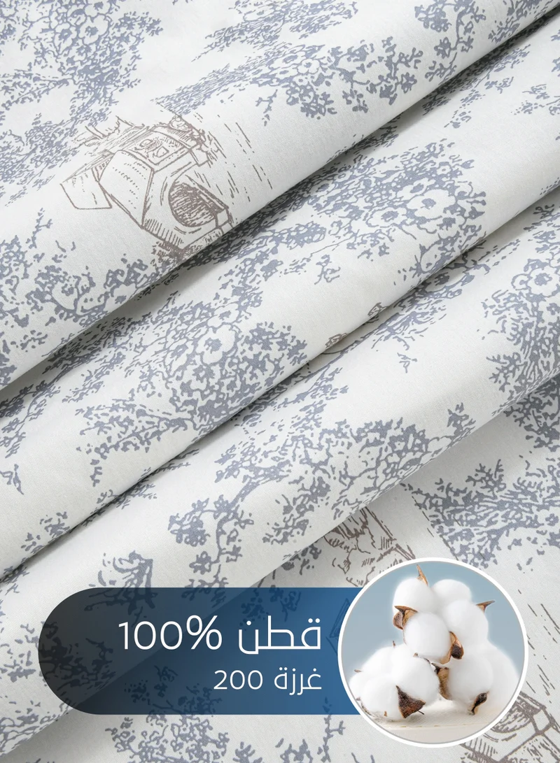 سيد المنسوجات المنزلية مفرش صيفي مفرد من قطن، يناسب سرير بحجم 120 × 200 سم، 5 قطع، 100% قطن 200 غرزة، مع الحشوة القابلة للنزع، سلسلة فيرونيكا