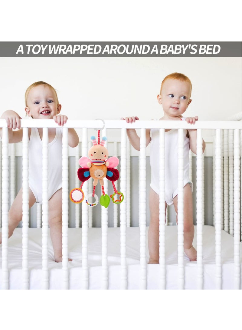 عربة أطفال ألعاب أطفال حديثي الولادة حساسة ناعمة من القماش ألعاب تطوير مبكر عربة أطفال ألعاب معلقة مع مشبك لعربة الأطفال ألعاب خرخرة للأطفال - Image 4