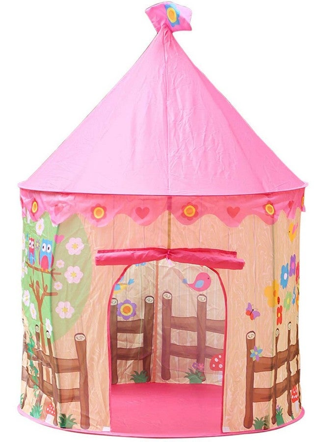 Webby DIY Princess Cubby Creations Flowers Birds Play Tent House, Pink - Image 1