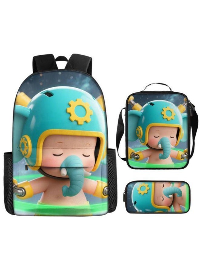 Bright Li Fire Unlock the new fashion of childish fun! Three-piece set of bags, cartoon elements for children and teenagers (students, children, friends' outings, mountain climbing, schooling, etc. can be used) - 66  - Image 2